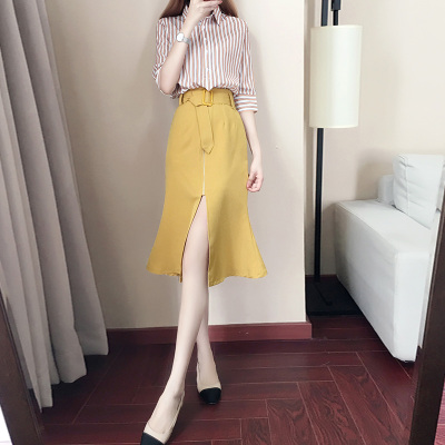 小心机bf晚晚风网红衬衫配裙子两件套小香风港味俏皮时髦套装夏季