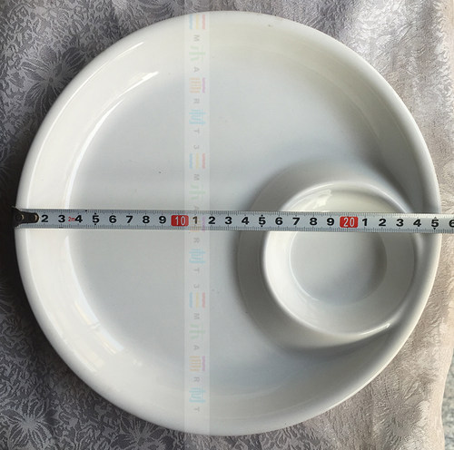 包邮直径25cm双圆陶瓷调色盘 圆盛墨盘陶瓷调色盘 国画调色盘瓷盘