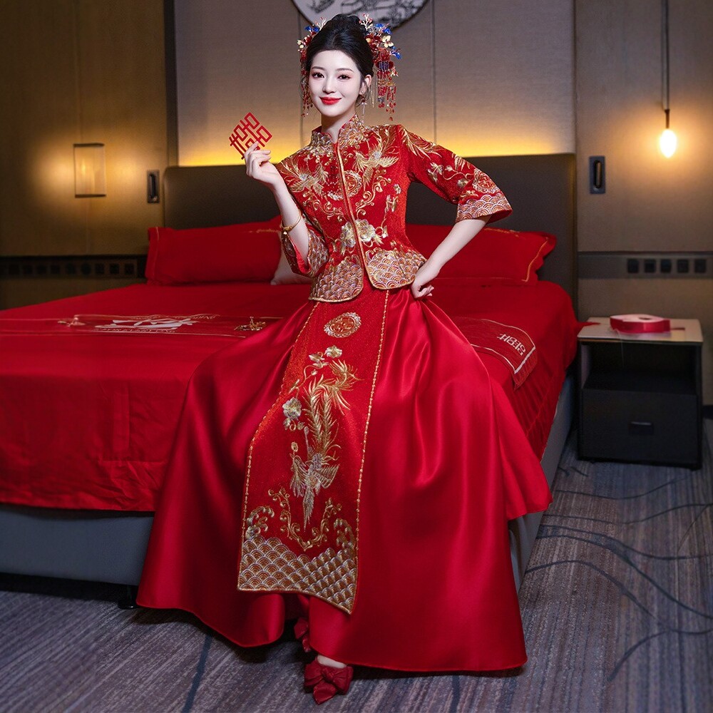 秀禾服服婚服夏季2025新款小个子结婚龙凤褂出阁禾秀大码嫁衣