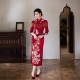 连衣裙刺绣 中国风优雅气质长款 旗袍2025冬款 针织提花显瘦修身 新式