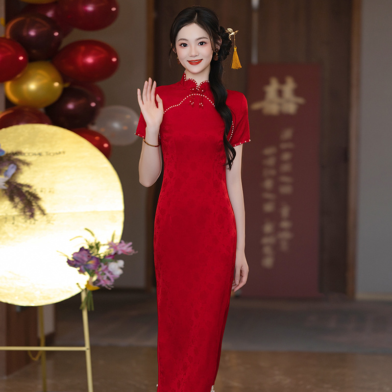 高端甜美红色中式婚礼订婚2025新款新娘结婚敬酒服回门日常可穿