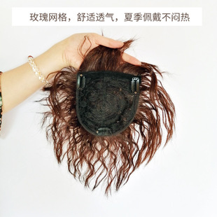 厂家头顶补发片短卷发玉米烫块蓬松自然假发片真发女现货短发