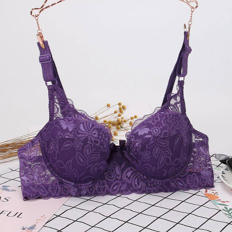 夏季大码超薄性感蕾丝透明网纱女士无痕文胸透气聚拢薄款胸罩包邮