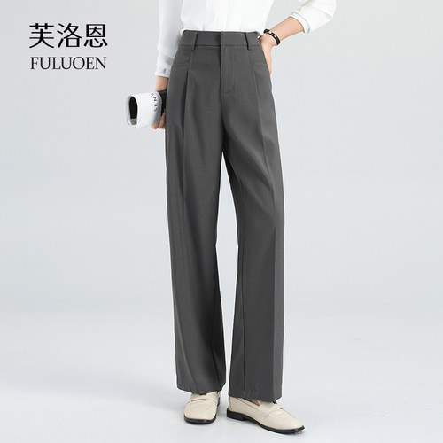 灰色西装裤女通勤职业面试正装