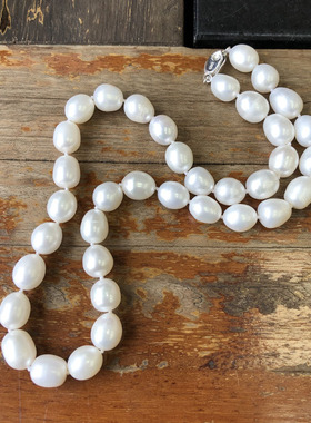 925银扣10-11mm天然淡水珍珠项链