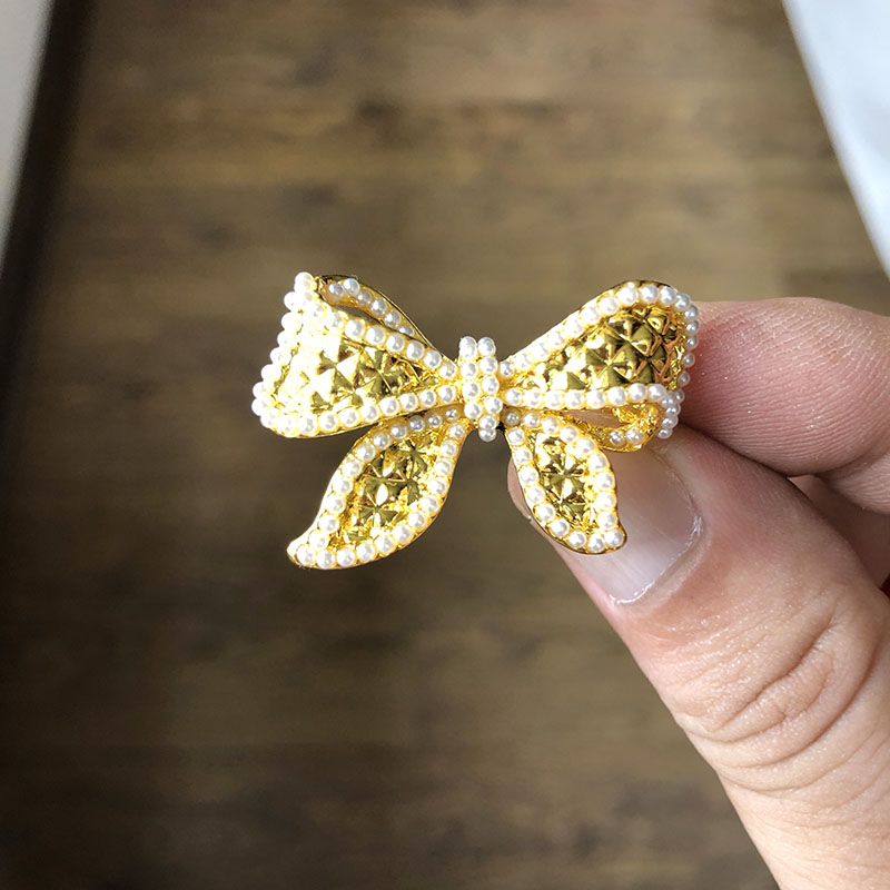黄金色蝴蝶结胸针女ins小众