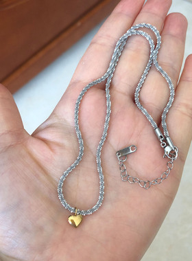简约满天星爱心吊坠钛钢女式时尚项链