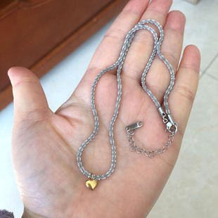 简约满天星爱心吊坠钛钢女式时尚项链