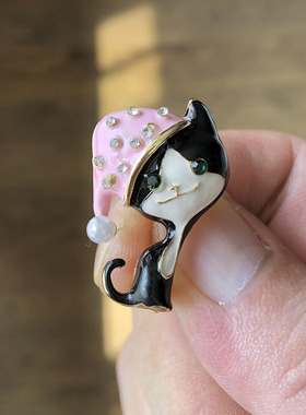 可爱睡觉的小猫胸针女小尺寸