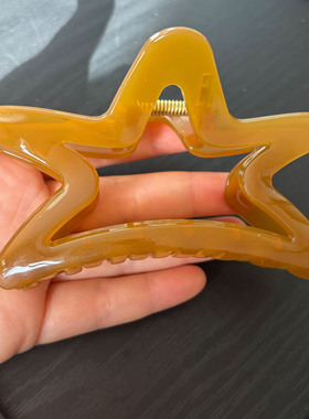 姜黄色简约慵懒度假风女式鲨鱼夹
