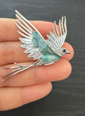小众清新展翅飞翔青鸟造型别针胸针