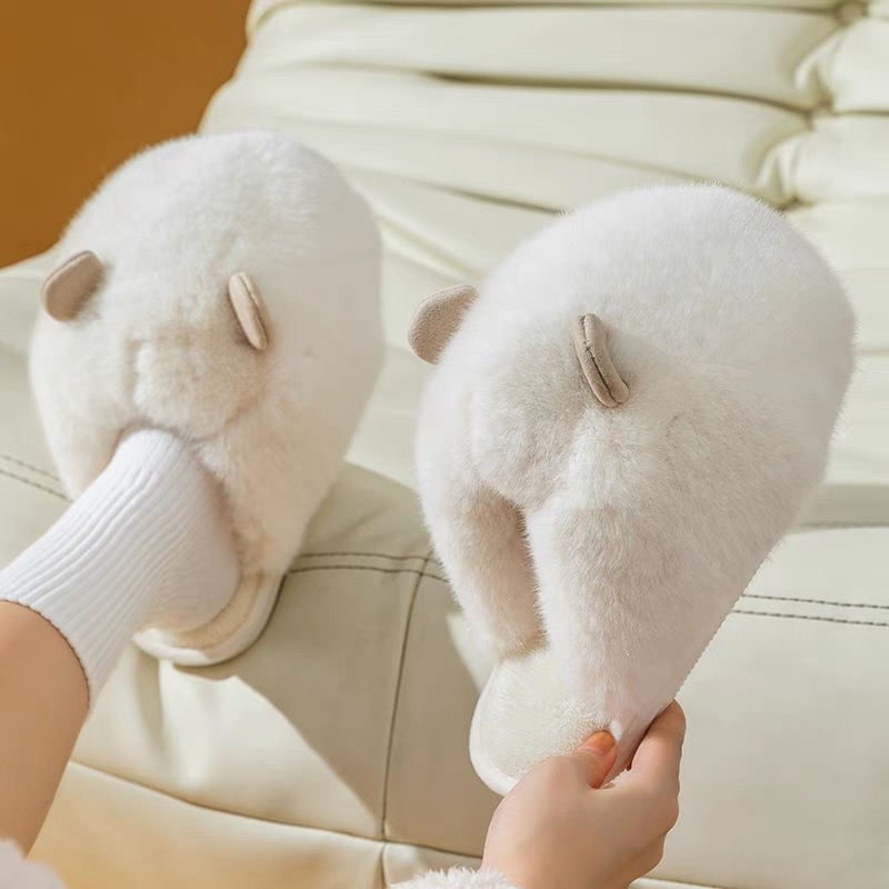 冬天棉拖鞋女士2024冬季新款室内家居毛绒保暖踩屎感防滑棉拖女式