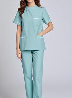 玫绮格女装夏季医疗美容护理师高领分体工作服医院前台诊导护士服