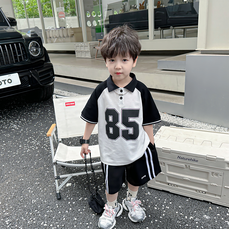 派乐洋翻领休闲短袖条纹