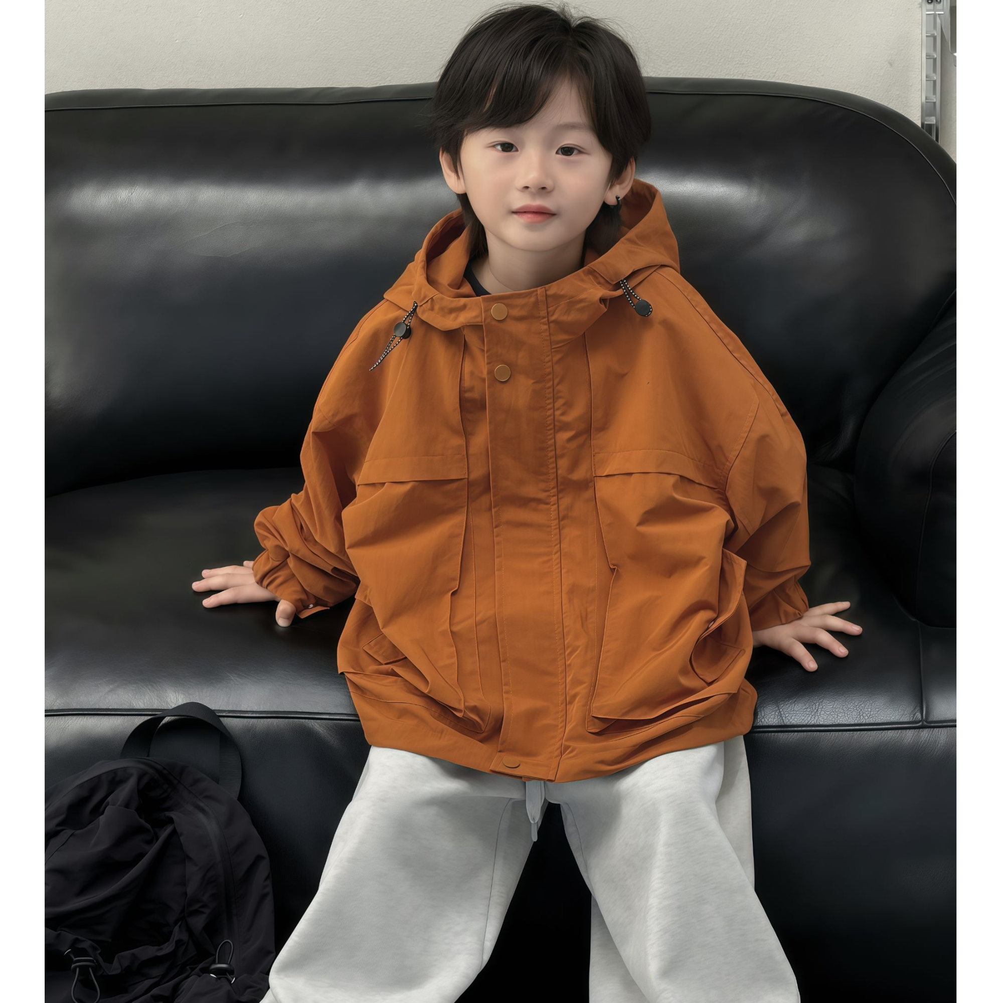 萌萌哒童装2026秋季新款儿童洋气冲锋衣男童工装风韩版防风外套潮图片