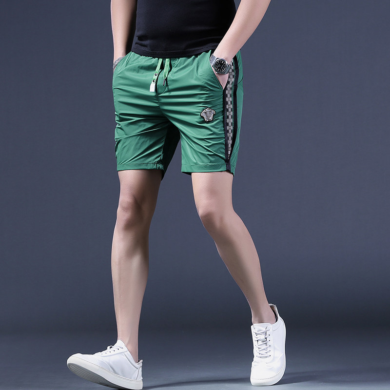 夏季薄款三分裤男韩版修身冰丝四分裤男士中裤宽松休闲马裤潮短裤