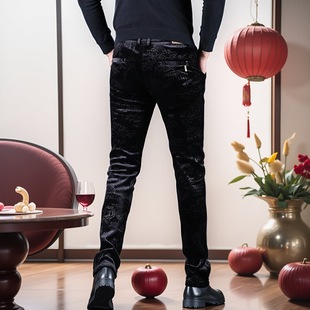 高端加厚冬季金丝绒裤子男潮牌平绒男士休闲裤秋冬款西裤男裤