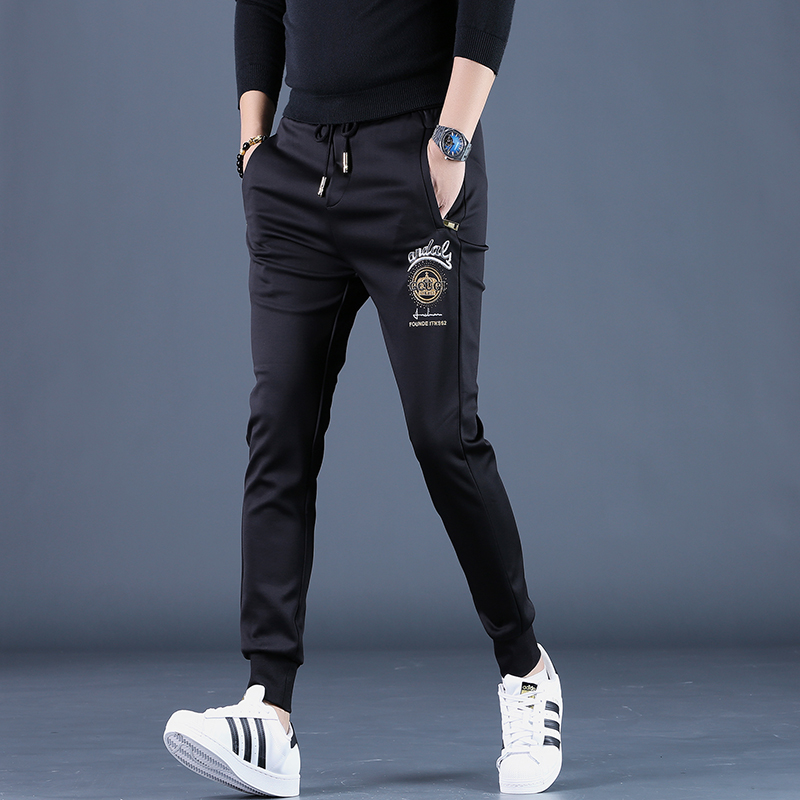 春秋款高端休闲裤男新款潮牌男士弹力裤子修身冬季卫裤运动裤