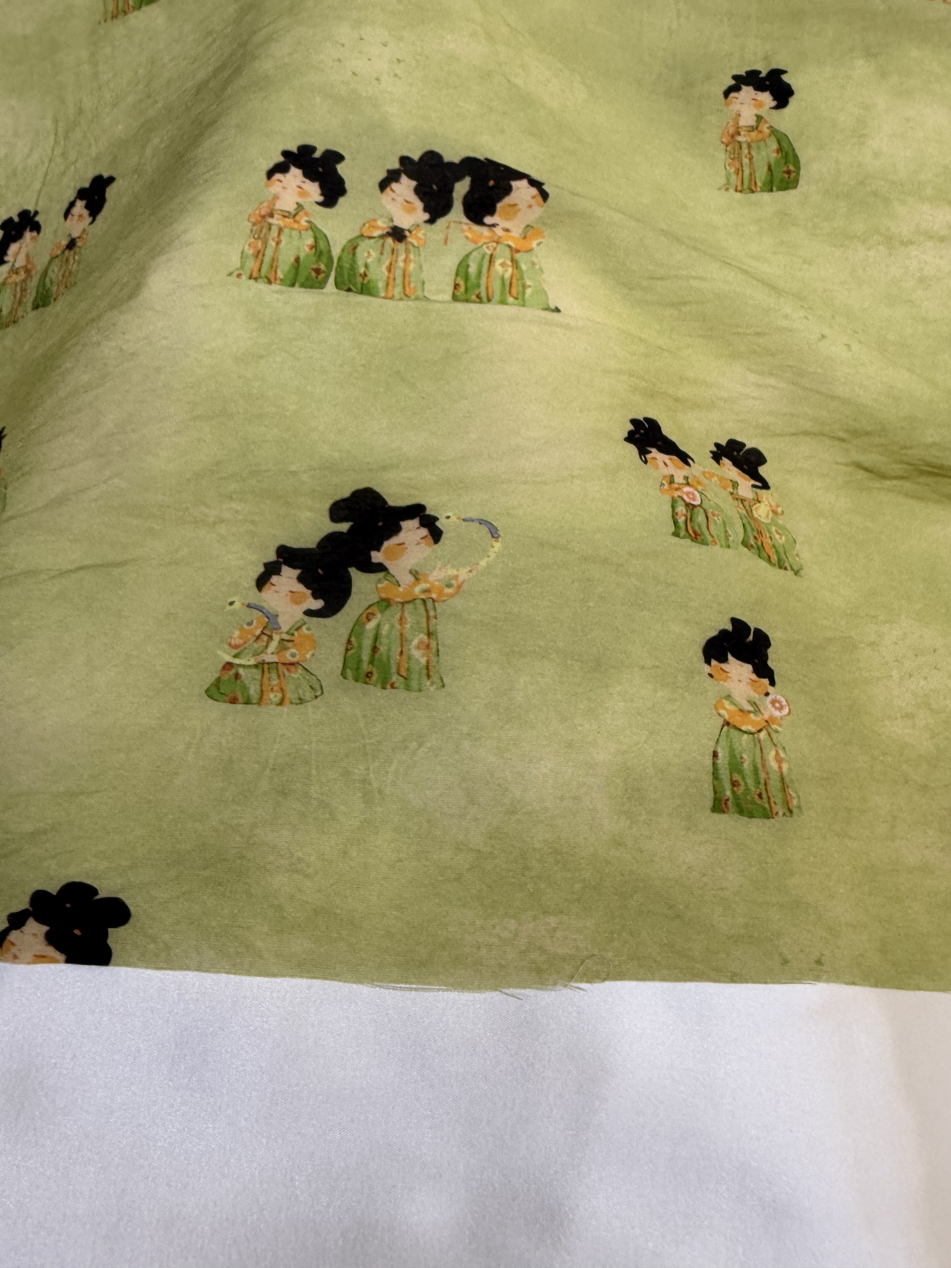 天丝棉苎麻印花布料小唐人天丝麻中式汉服连衣裙旗袍服装面料