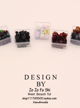 亚克力盒装韩国黑色迷你小抓夹时尚发夹女式顶夹刘海夹碎发夹发饰