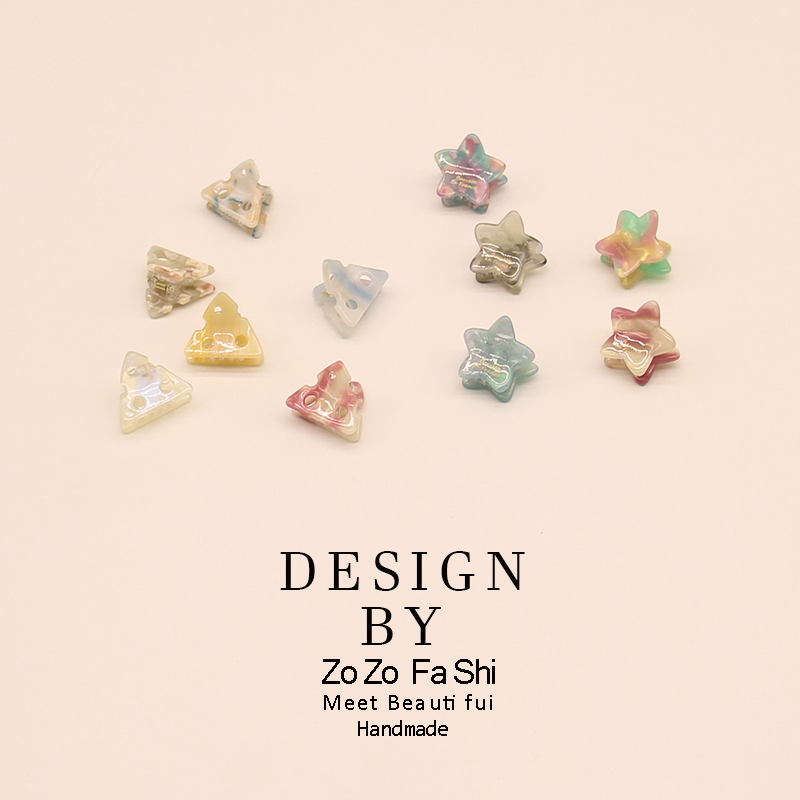 醋酸奶酪星星发夹ins少女系甜美鸭嘴夹刘海夹碎发卡子前额对夹子