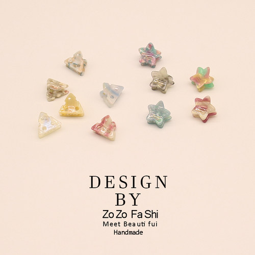 醋酸奶酪星星发夹ins少女系甜美鸭嘴夹刘海夹碎发卡子前额对夹子