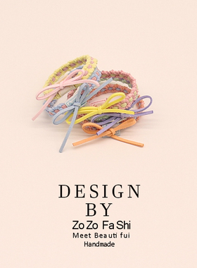 韩版小清新可爱头绳发圈发绳基础橡皮筋蝴蝶结女简约百搭马尾皮套