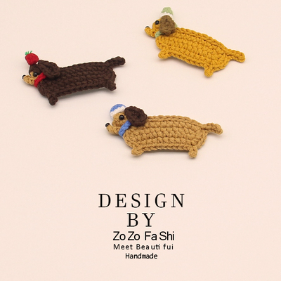 韩版新款手工针织发夹刘海边夹可爱卡通毛线编织bb夹儿童发夹发饰