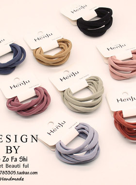 发圈发绳无接缝橡皮筋成人头饰韩国高弹力扎头发皮筋黑色皮套头绳