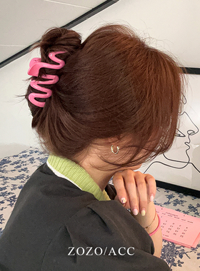 韩国简约奶油色鲨鱼发夹抓夹女大号后脑勺发量多夹子盘发卡头饰品