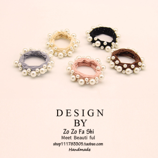 珍珠钉珠发圈头绳女生扎头发高弹力橡皮筋毛巾圈发绳头饰皮套夏季