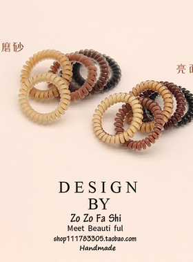 磨砂透色电话线发圈头绳女生高弹力扎头发橡皮筋简约发绳头饰皮套