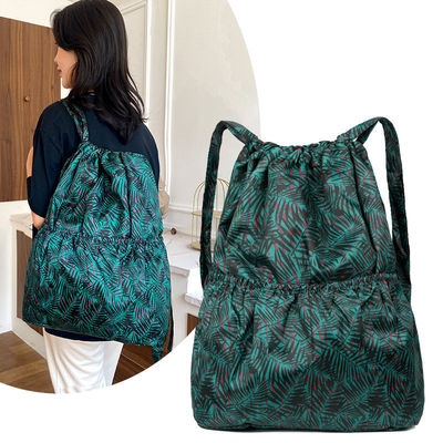 双肩包百搭尼龙束口袋女户外运动包大容量妈咪包背包轻便旅行