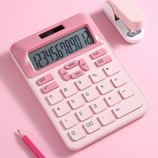 2024新款太阳能计算器颜值12位数清公财务学生用计算器中小