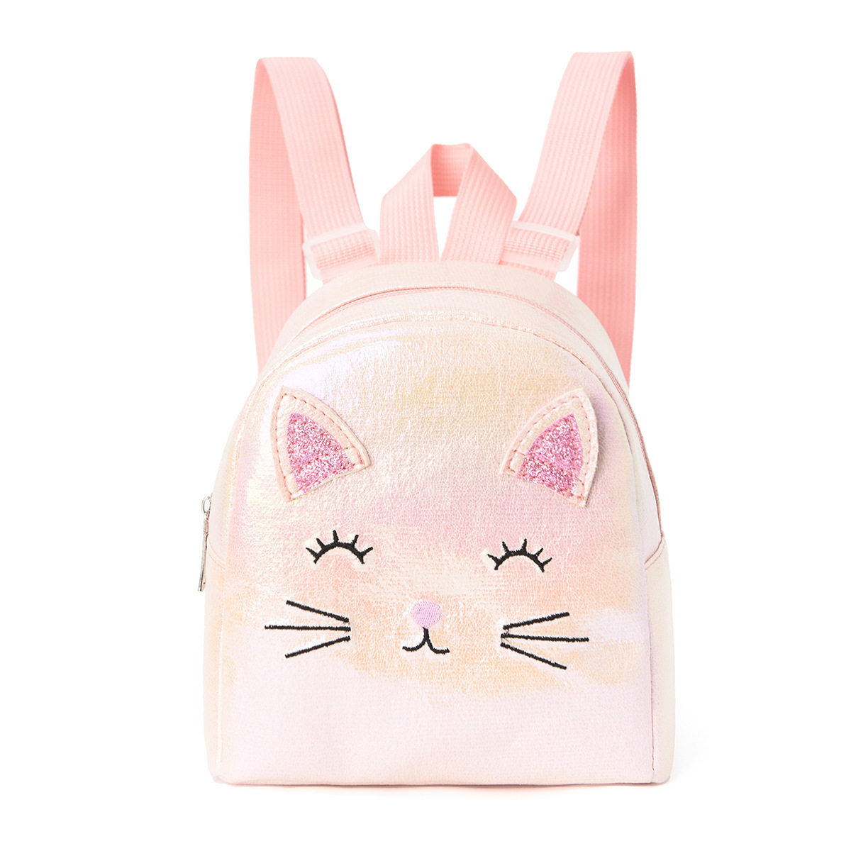 儿童女孩迷你可爱猫刺绣背包经典背包适合小女孩幼儿园小学生日常