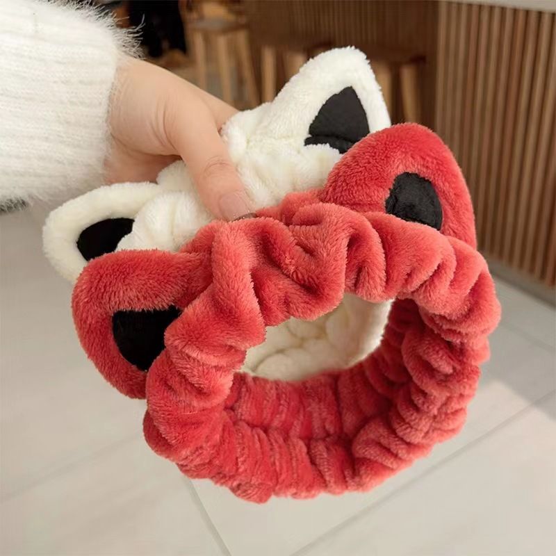 春夏新款可爱猫耳朵发带白鹿同款韩版女士束韩版毛绒洗脸发饰秋冬
