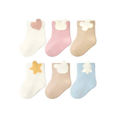 尼多熊新生儿婴儿秋冬纯棉袜a类