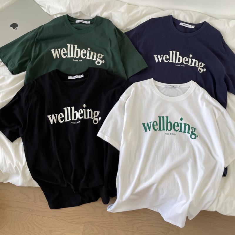 wellbeing短袖T恤美式复古男女