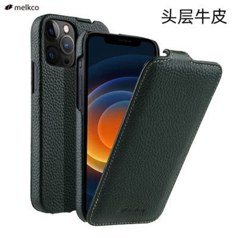 Melkco适用苹果iPhone 16 15 14 Pro Max手机壳13Mini保护套13pro经典真皮支架16+荔枝纹上下翻盖15 Plus新款