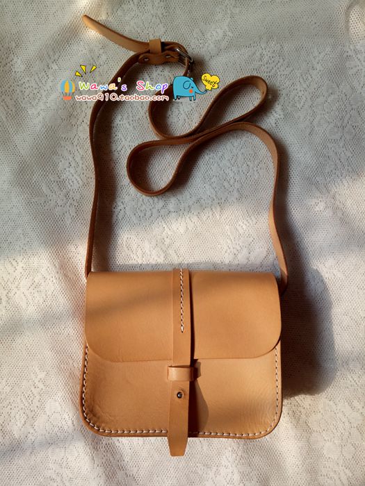 原色植鞣皮复古手工包简约斜挎方包真皮单肩牛皮豆腐包女士信封包