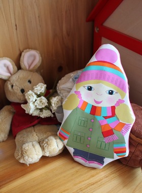 英国accessorize少女插画复古文艺俄罗斯娃娃小孩创意零钱硬币包