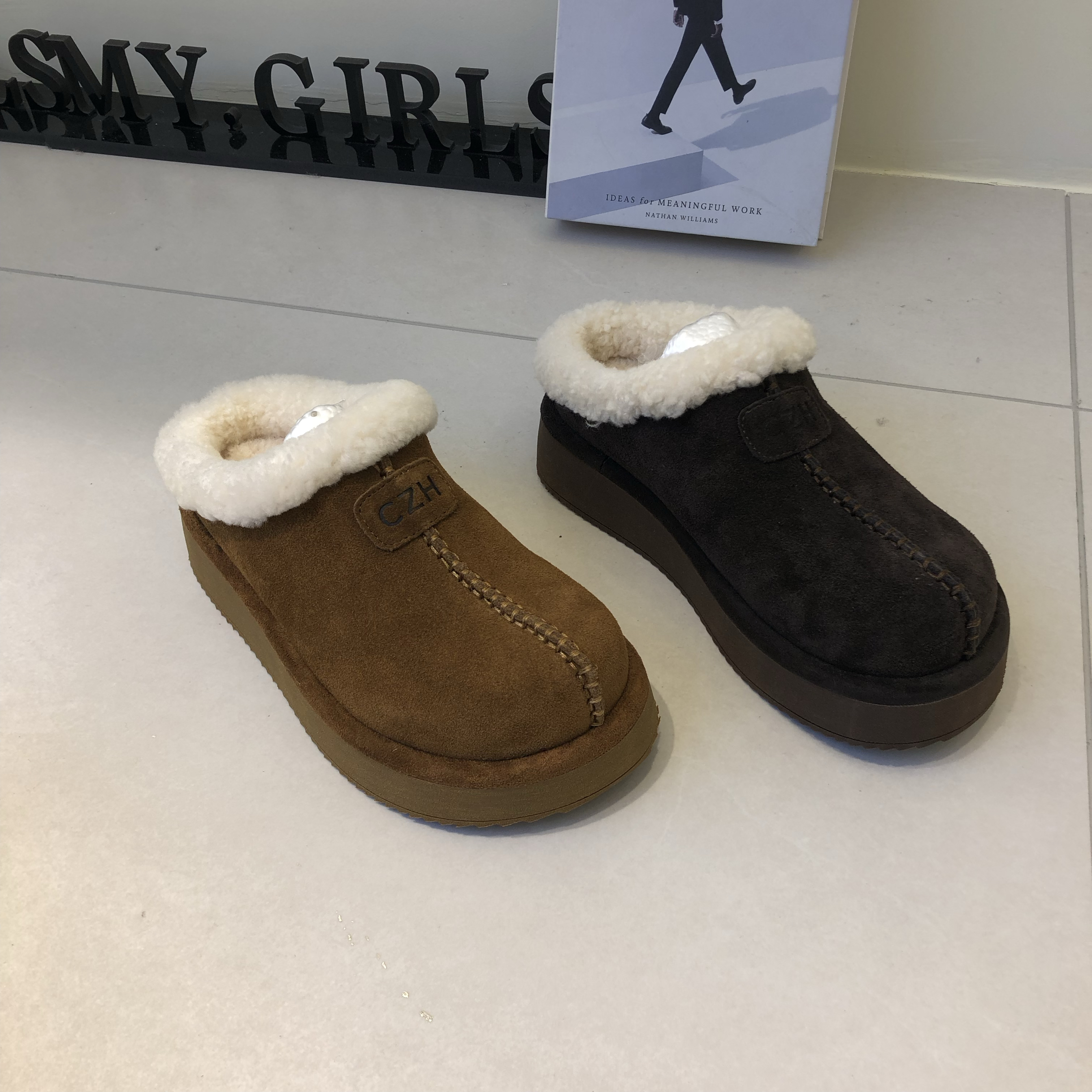 2025新款厚底勃肯鞋女春秋单鞋一脚蹬懒人鞋复古百搭休闲鞋