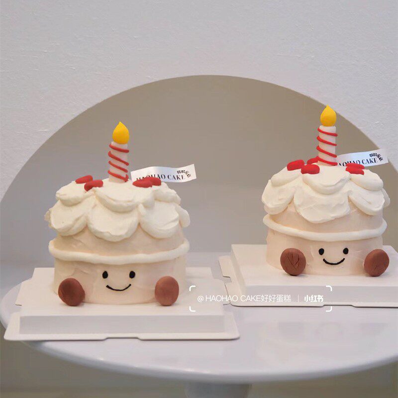 小红书ins风jellycat生日蜡烛烘焙蛋糕装饰摆件小脚蛋糕插牌插件