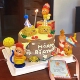 许愿星星人主题蛋糕装 饰儿童生日派对吹泡泡小狗贴贴玩偶摆件装 扮