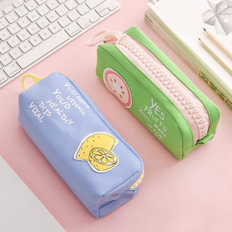 大容量可爱简约帆布笔袋
