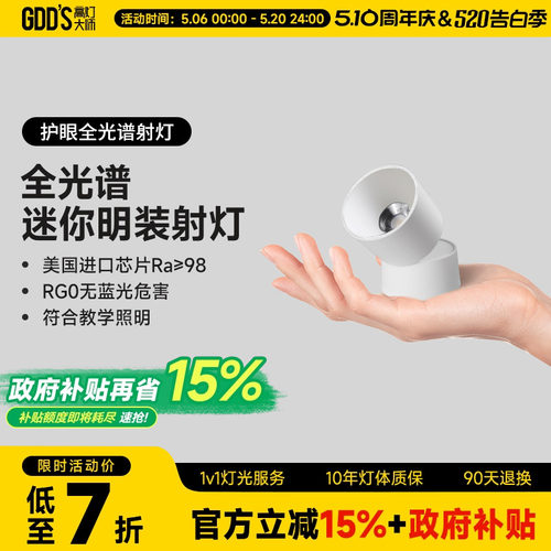 高灯大师可摆头迷你明装射灯