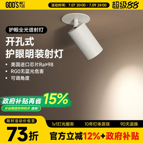 gdds开孔式明装射灯led圆洞cob