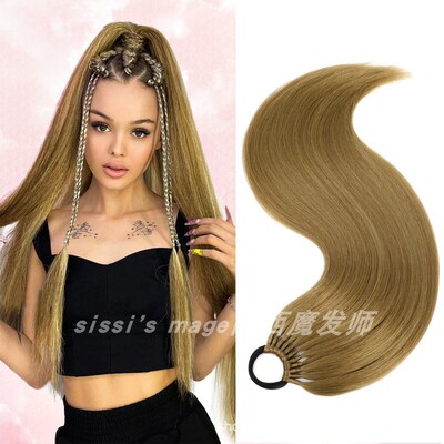 假发马尾女缠绕式接发马尾假发辫拳击马尾辫街拍摄影Wig ponytail