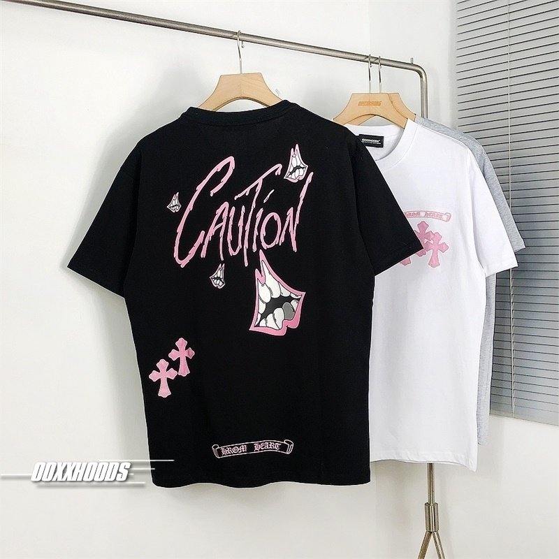 backpink粉色记忆可爱搞怪卡通趣味嘴唇铁皮十字架情侣装短袖T恤