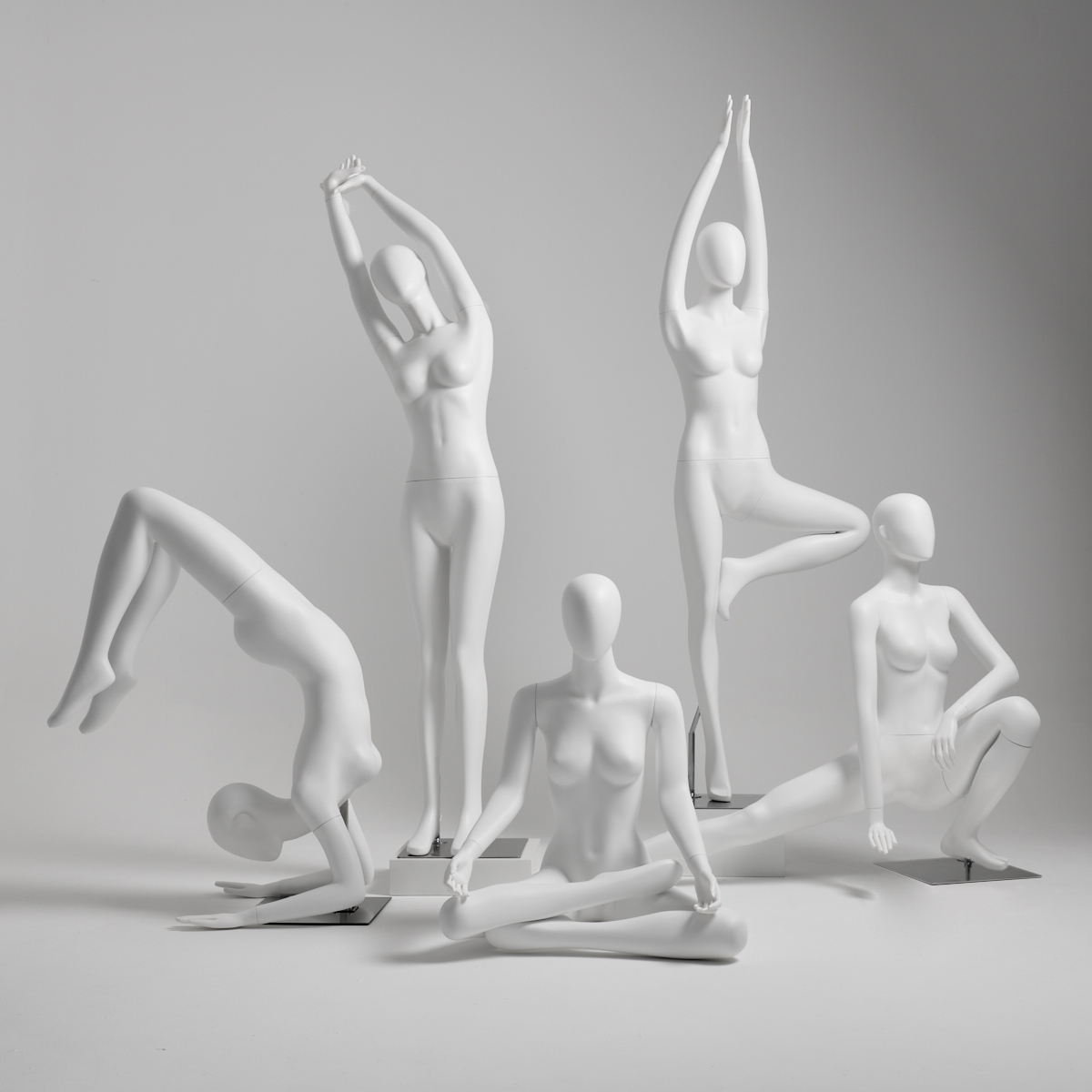 服装店yoga瑜伽运动女模特展示架全身普拉提假人台偶橱窗陈列道具